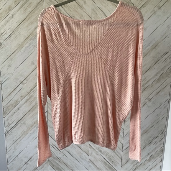 Pure+Good Anthropologie Light Pink Waffle Knit Top - Picture 6 of 6